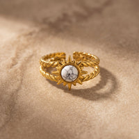 Howlite Stone Adjustable Ring “Dione”