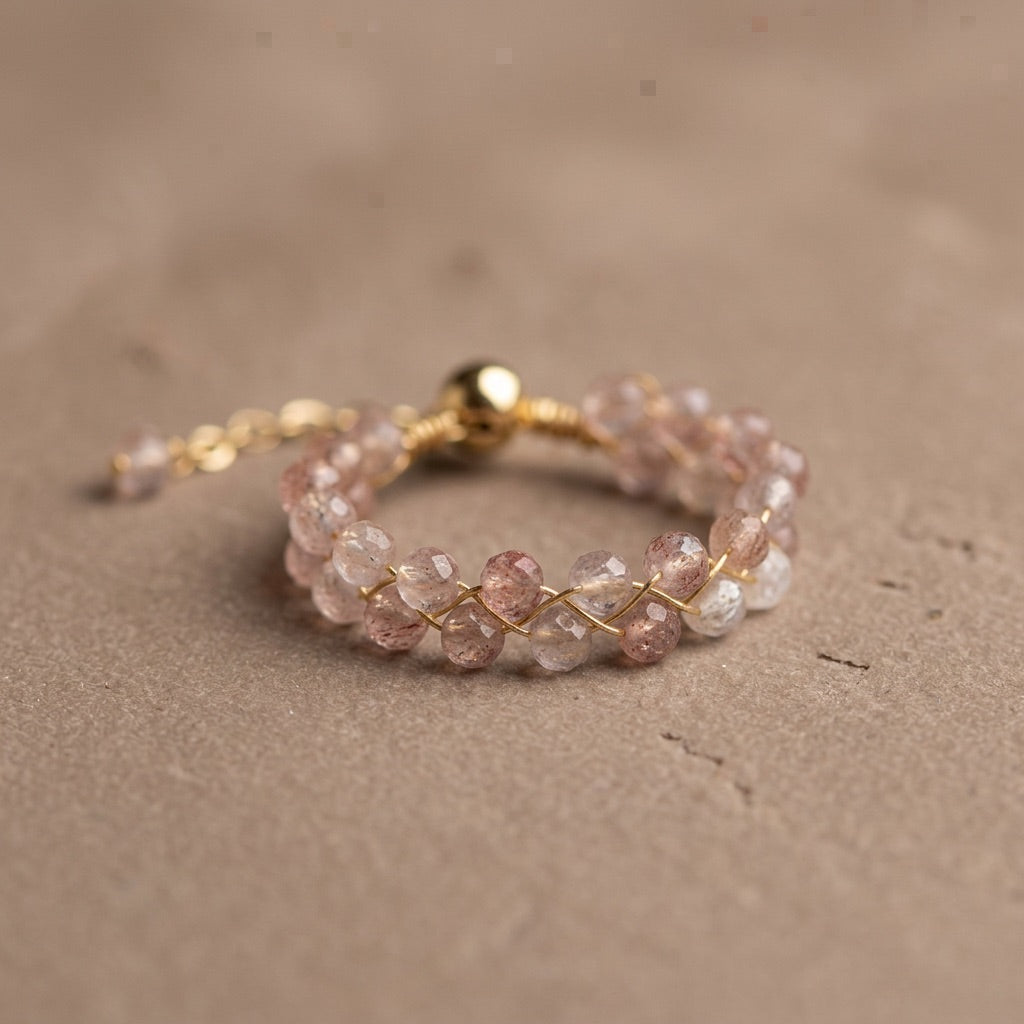 Rose Quartz Ring "Grape"