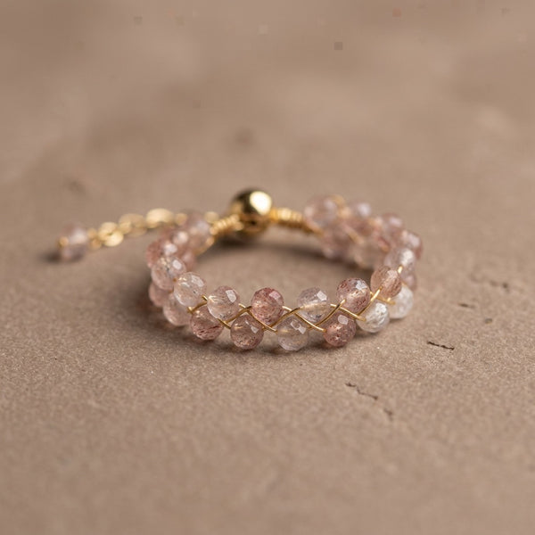 Rose Quartz Ring "Grape"