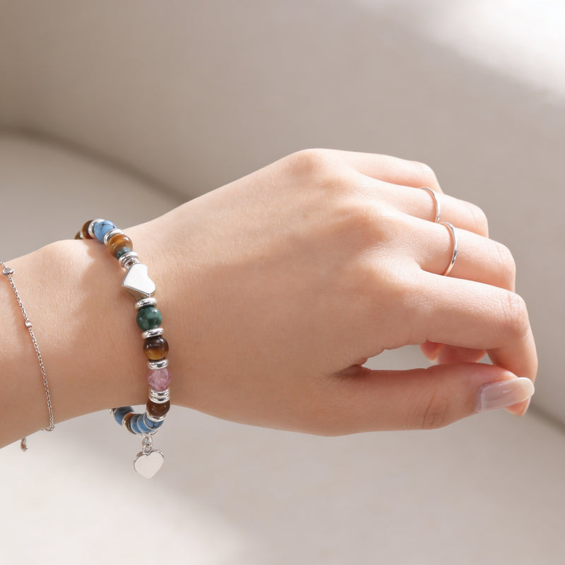 Tiger Eye Turquoise & Malachite Stone Bracelet “Soul Horizon”