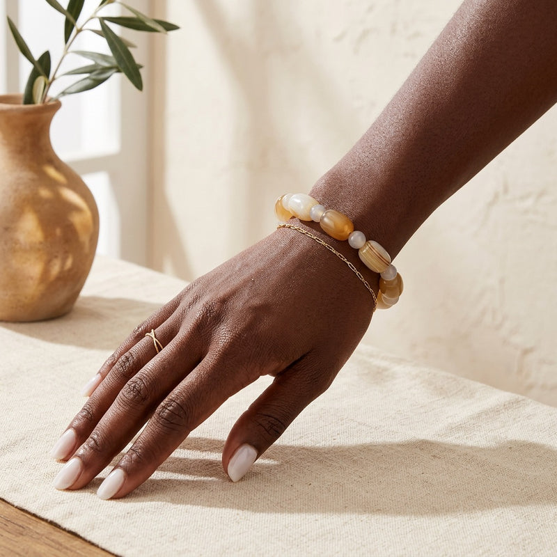 Grey Agate Bracelet "Elyra"