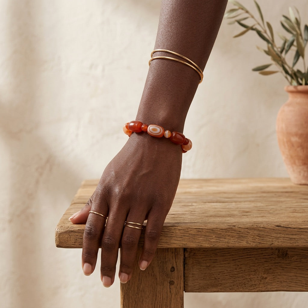 Red Agate Bracelet “Elyra”