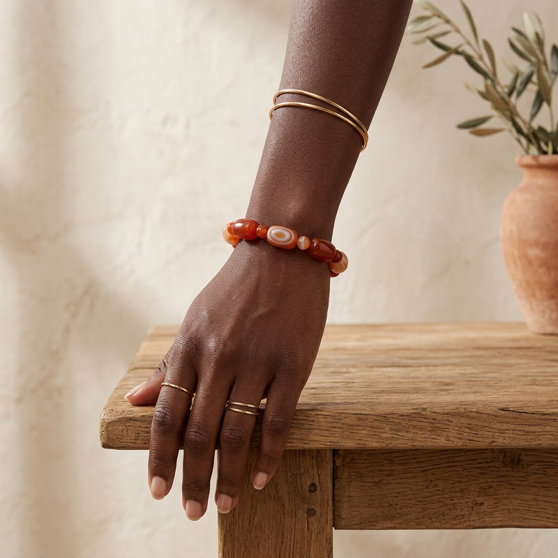 Red Agate Bracelet “Elyra”