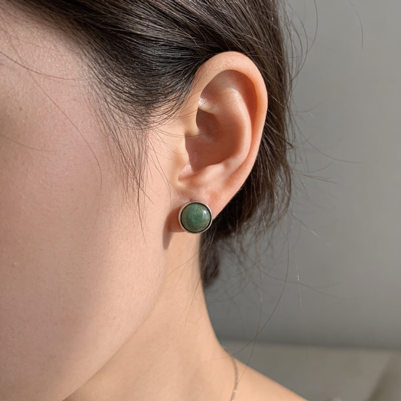 Agate Stone Stud Earrings "Orbita"