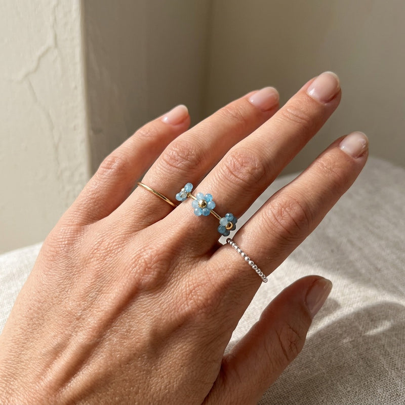 Amazonite Ring "Flower" adjustable