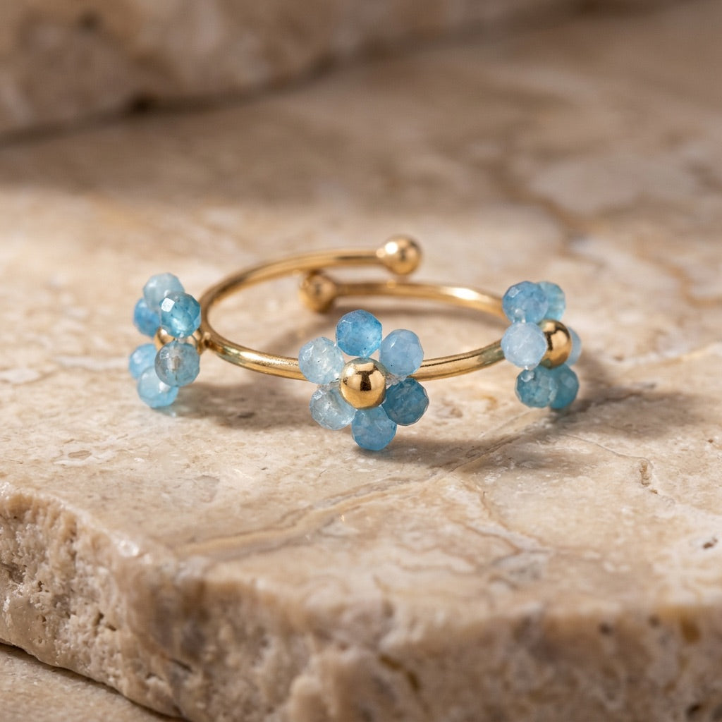 Amazonite Ring "Flower" adjustable