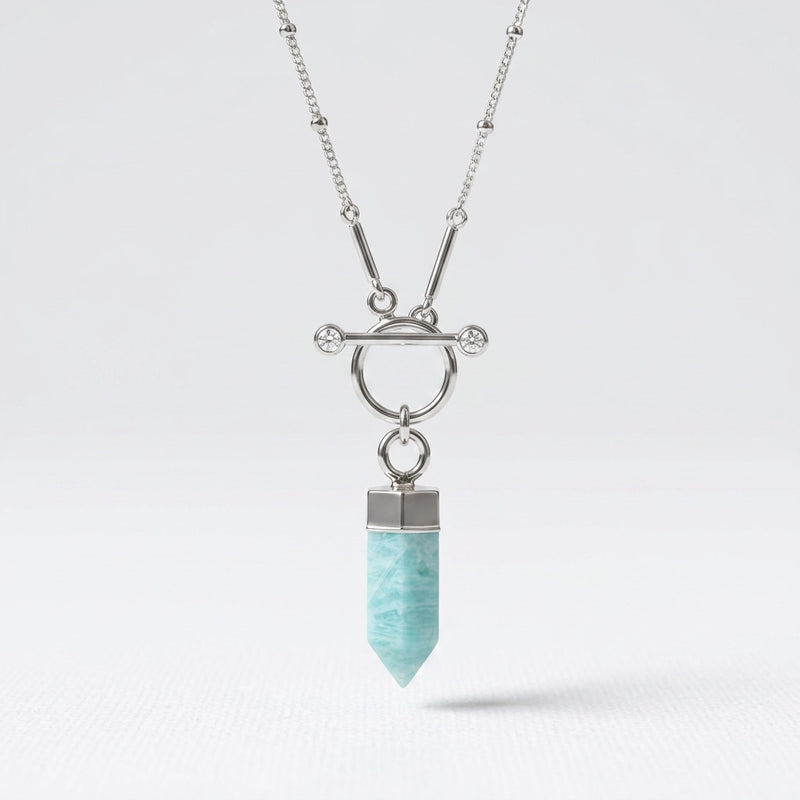 Amazonite Necklace "Nebula" gold/silver