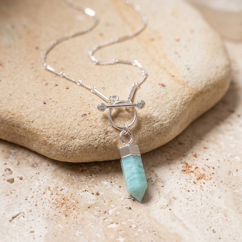 Amazonite Necklace "Nebula" gold/silver