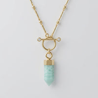 Amazonite Necklace "Nebula" gold/silver