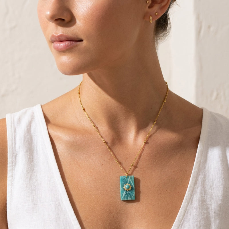 Amazonite Stone Necklace "Mobli"