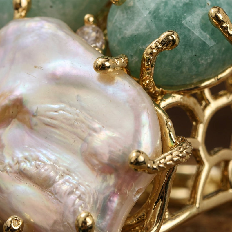 Amazonite Stone Ring "Diana"
