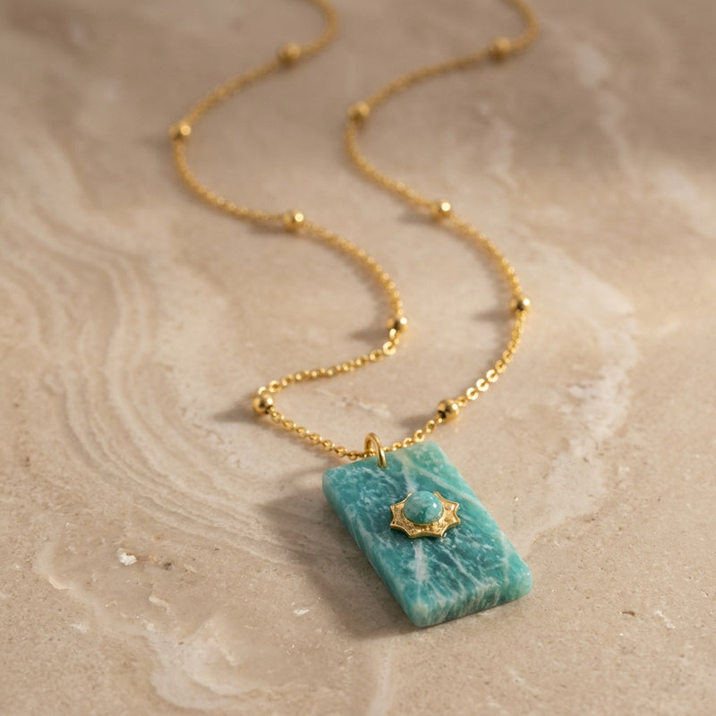 Amazonite Stone Necklace "Mobli"