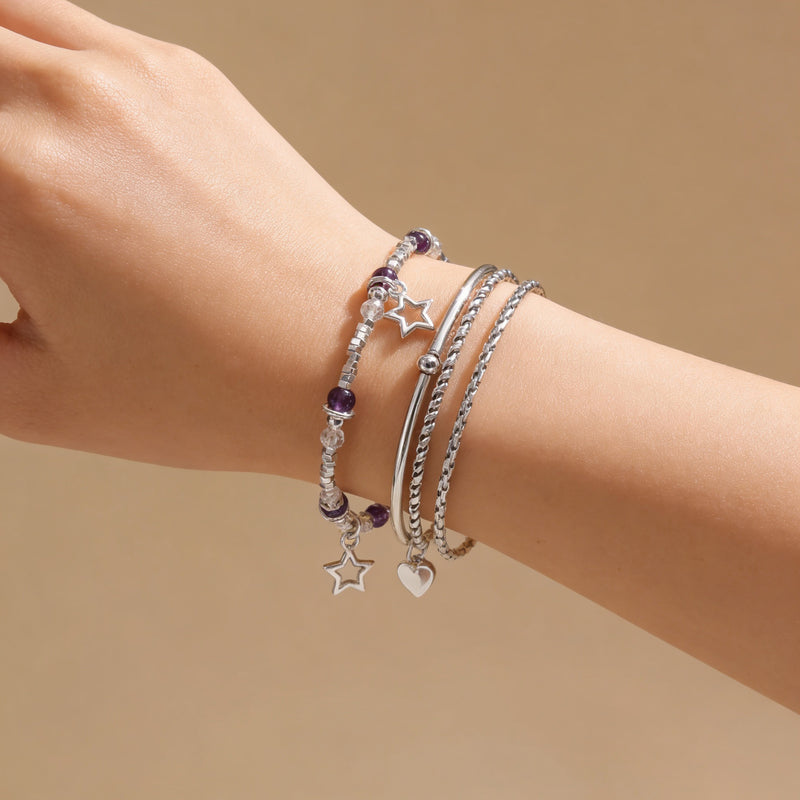 Amethyst Stone Bracelet "Celestia Star"