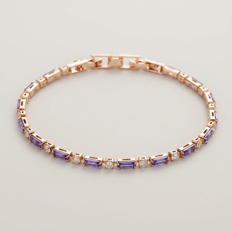 Amethyst Bracelet "Pulpor" gold/ silver