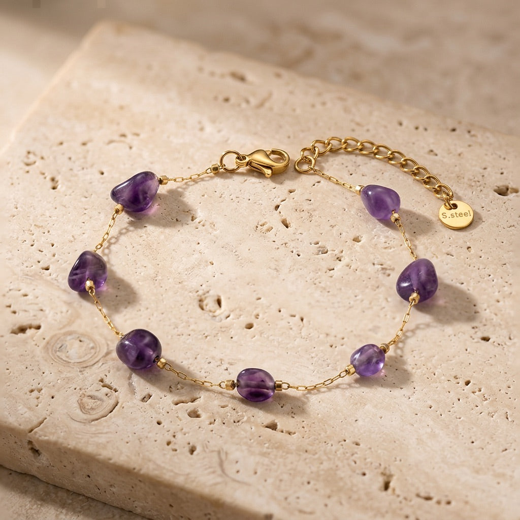Amethyst Stone Bracelet "Veloria"
