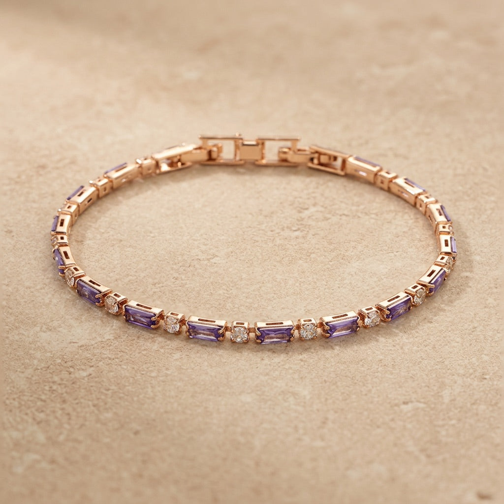Amethyst Bracelet "Pulpor" gold/ silver