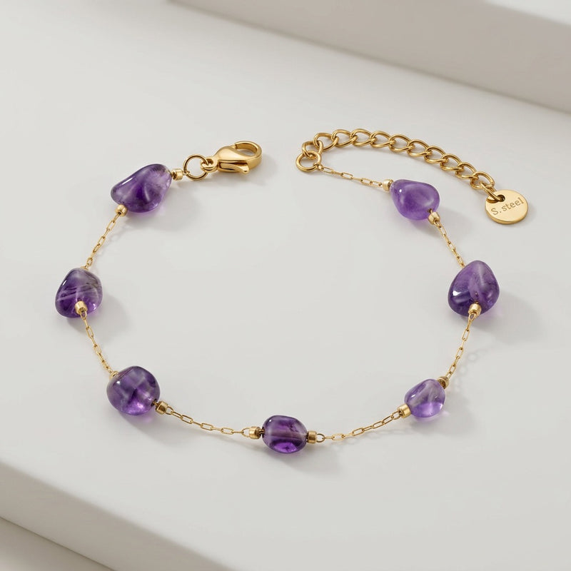 Amethyst Stone Bracelet "Veloria"