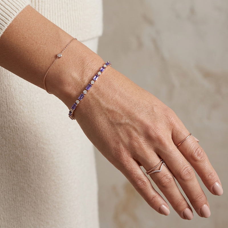 Amethyst Bracelet "Pulpor" gold/ silver