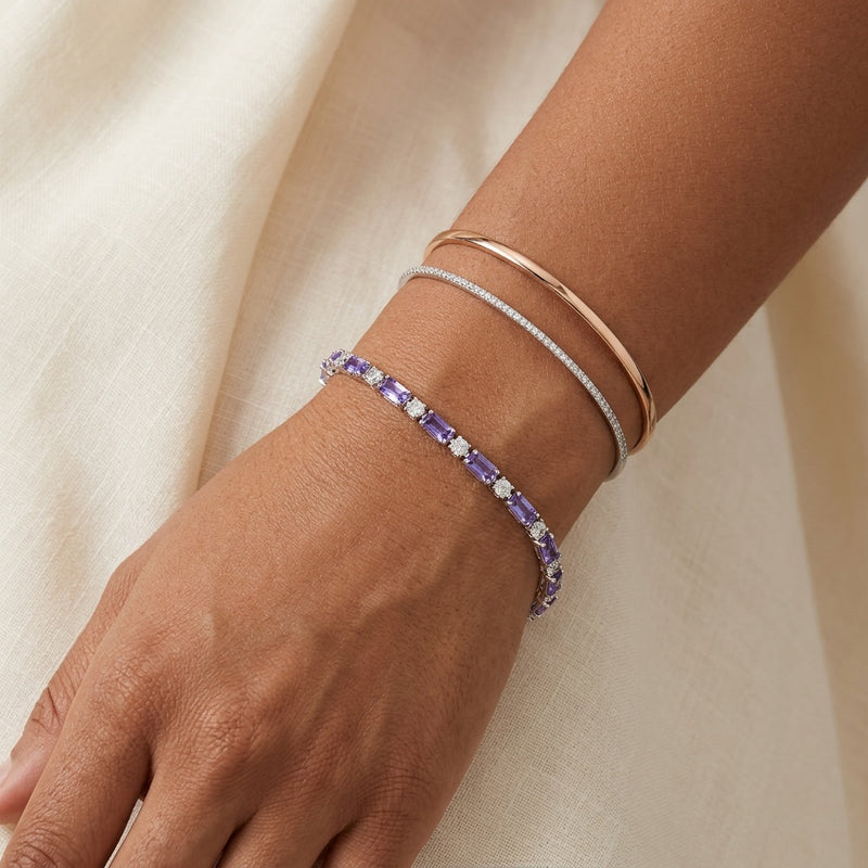 Amethyst Bracelet "Pulpor" gold/ silver
