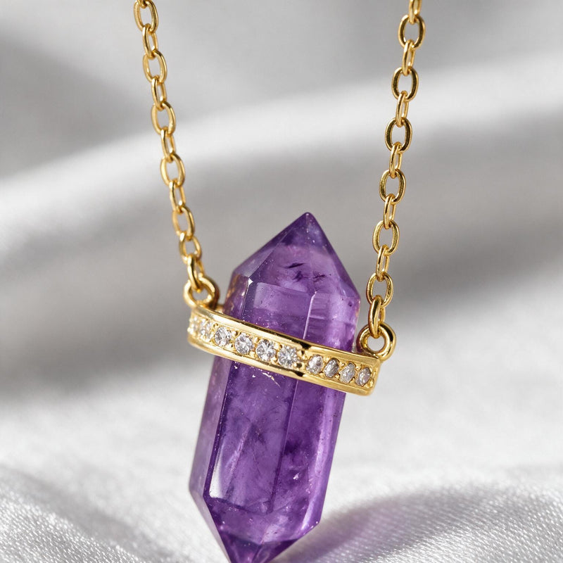Purple Amethyst Necklace "Saturn"