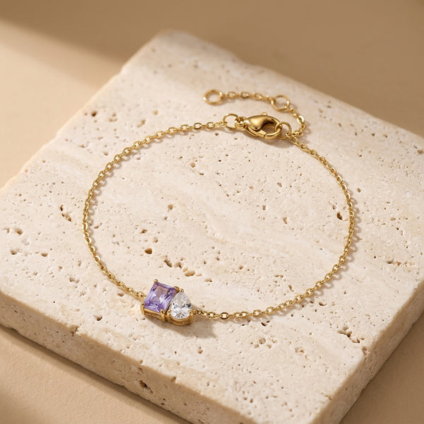 Amethyst & Diamond Stone Bracelet “Esmira”