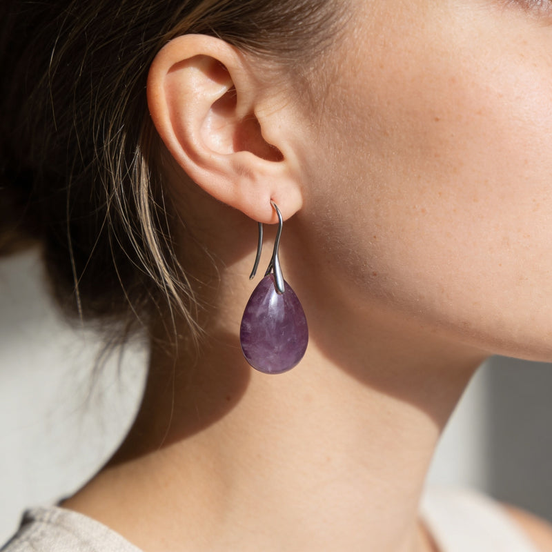 Amethyst Earrings "Veloura Mist"