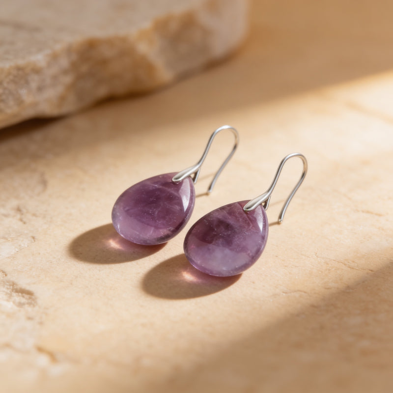 Amethyst Earrings "Veloura Mist"
