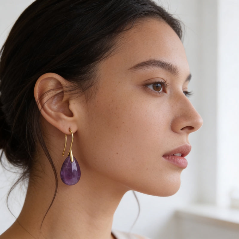 Amethyst Stone Earrings "Celestya Glow"