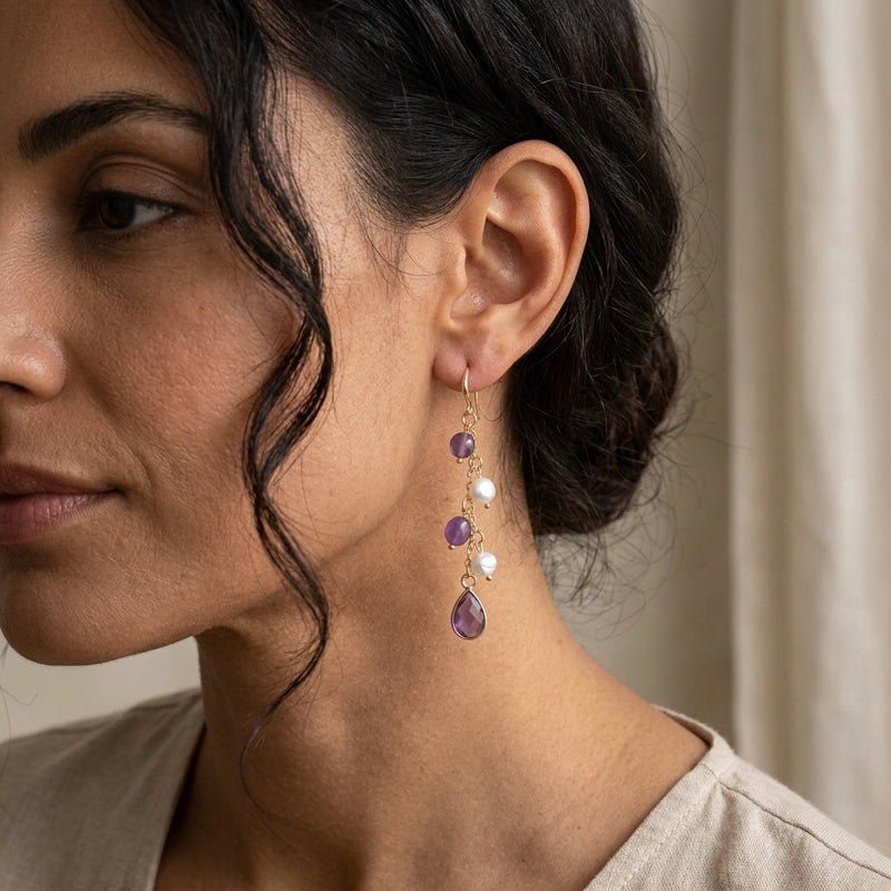 Amethyst Drop Earrings "Velisca"