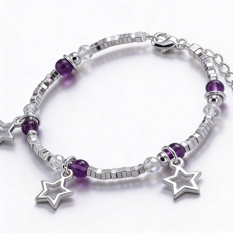 Amethyst Stone Bracelet "Celestia Star"