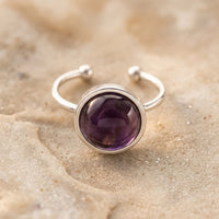 Amethyst Stone Ring “Velvet Serenity”