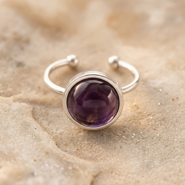Amethyst Stone Ring “Velvet Serenity”