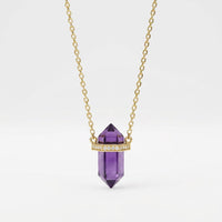 Purple Amethyst Necklace "Saturn"