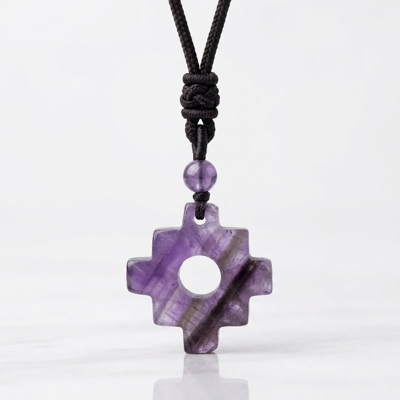 Amethyst Necklace "Tetris"