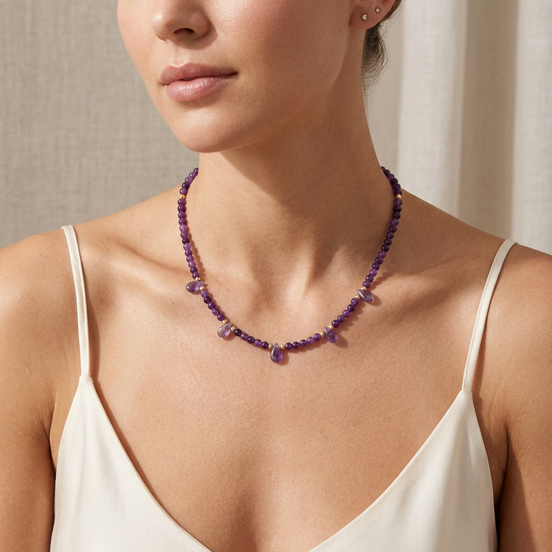 Purple Amethyst Necklace "Reflection"