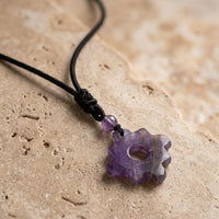 Amethyst Necklace "Tetris"