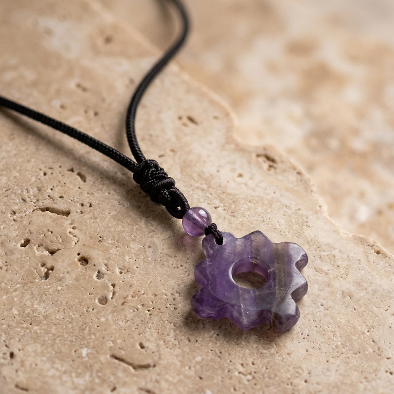 Amethyst Necklace "Tetris"