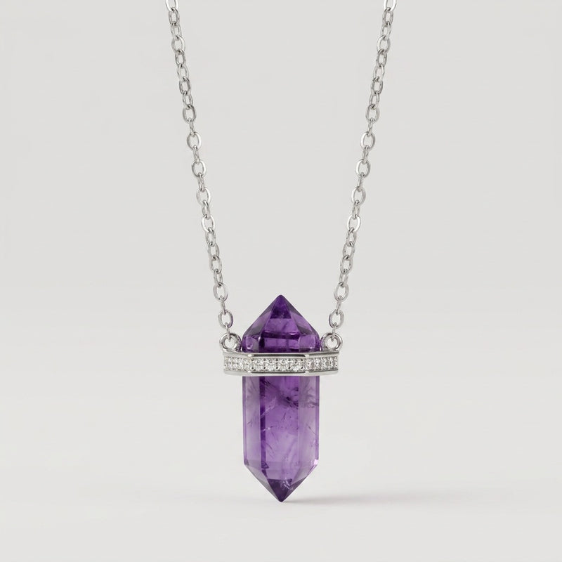 Purple Amethyst Necklace "Saturn"