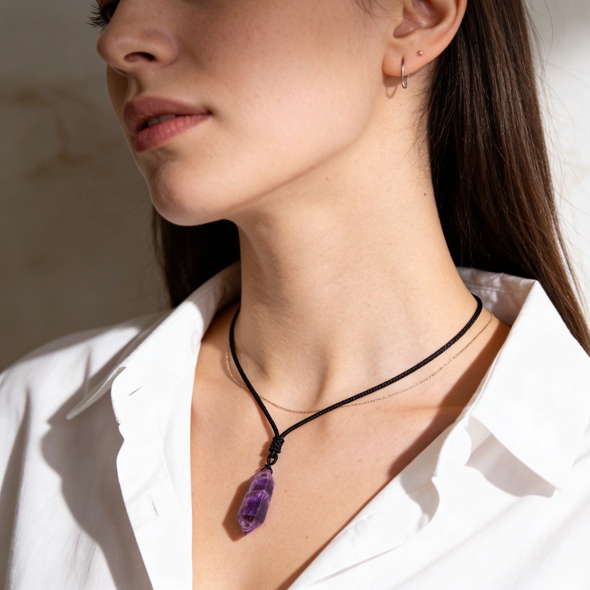Amethyst Necklace "Totem"