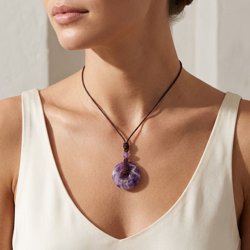 Amethyst Stone Pendant Orbit