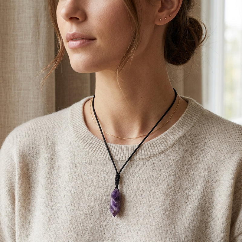 Amethyst Necklace "Totem"