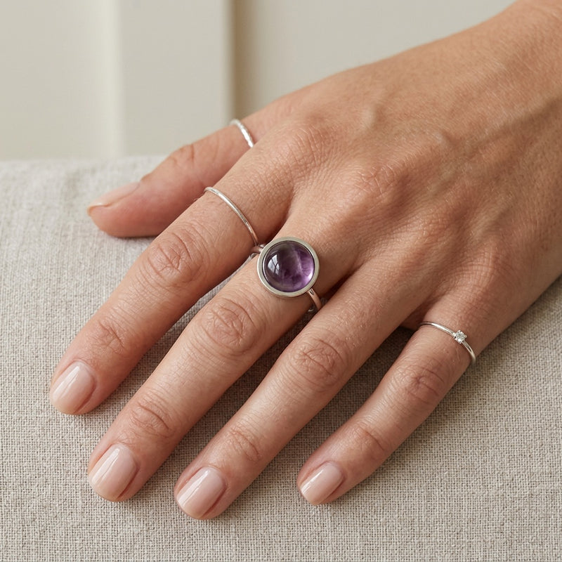 Amethyst Stone Ring “Velvet Serenity”