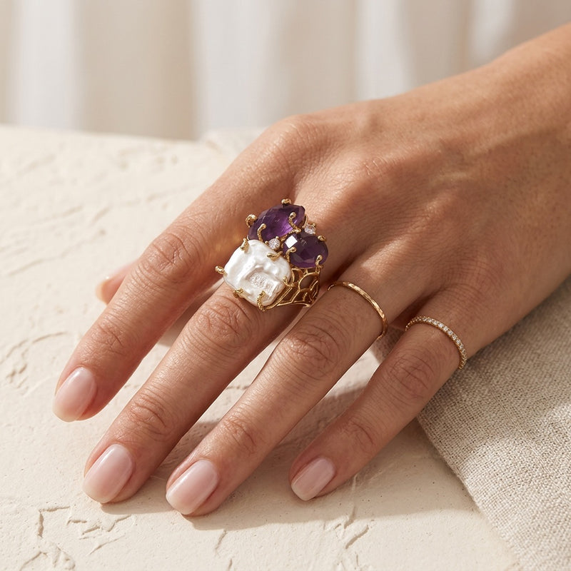 Amethyst Stone Ring "Diana"