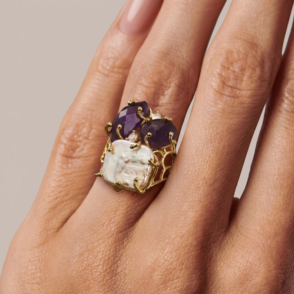 Amethyst Stone Ring "Diana"