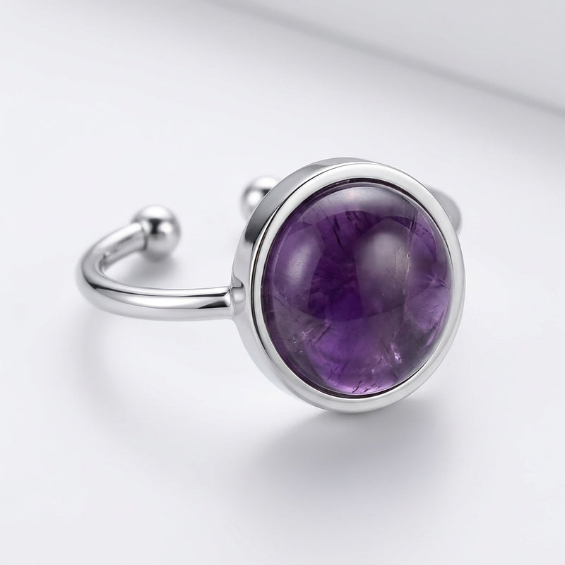 Amethyst Stone Ring “Velvet Serenity”