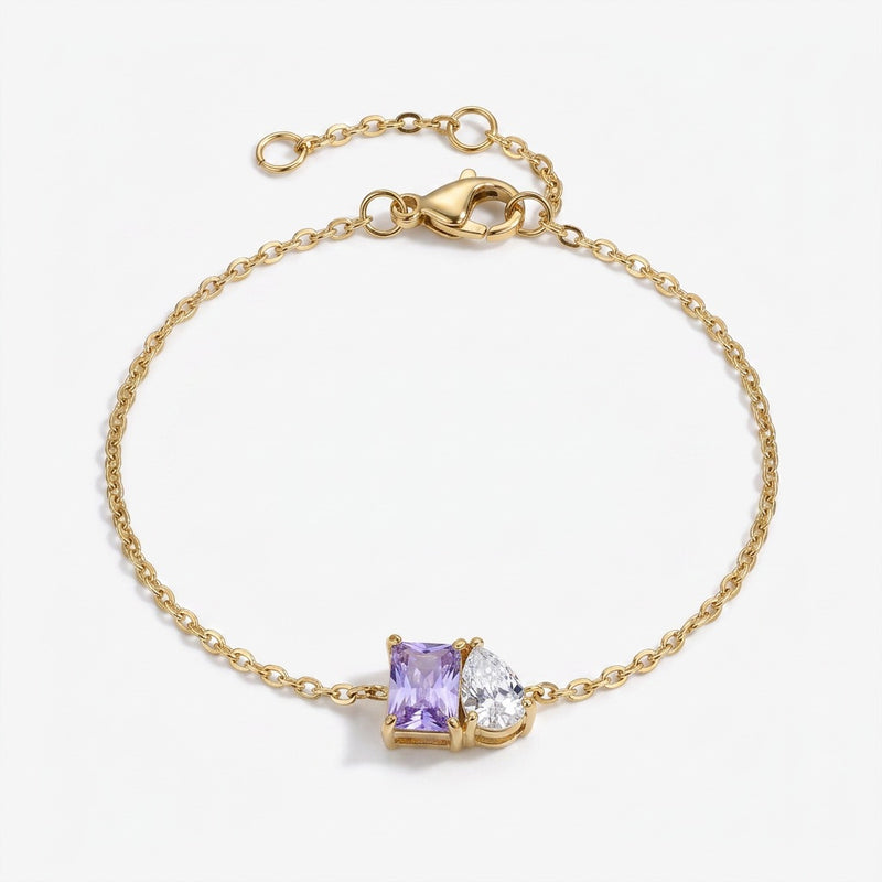 Amethyst & Diamond Stone Bracelet “Esmira”