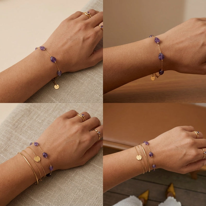 Amethyst Stone Bracelet "Veloria"