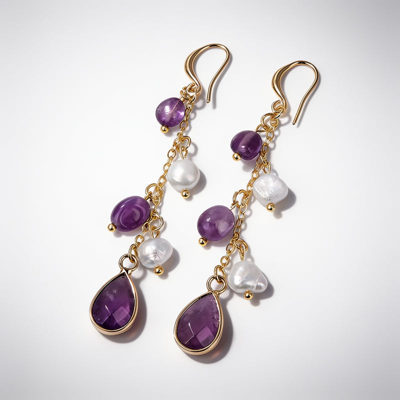 Amethyst Drop Earrings "Velisca"
