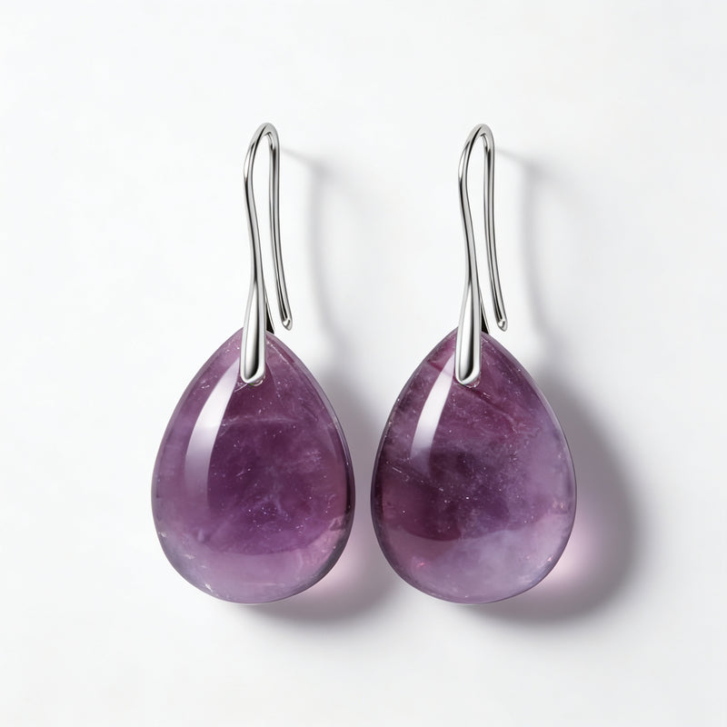 Amethyst Earrings "Veloura Mist"