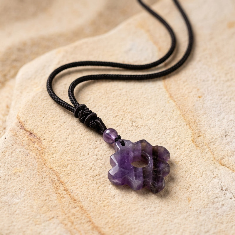 Amethyst Necklace "Tetris"